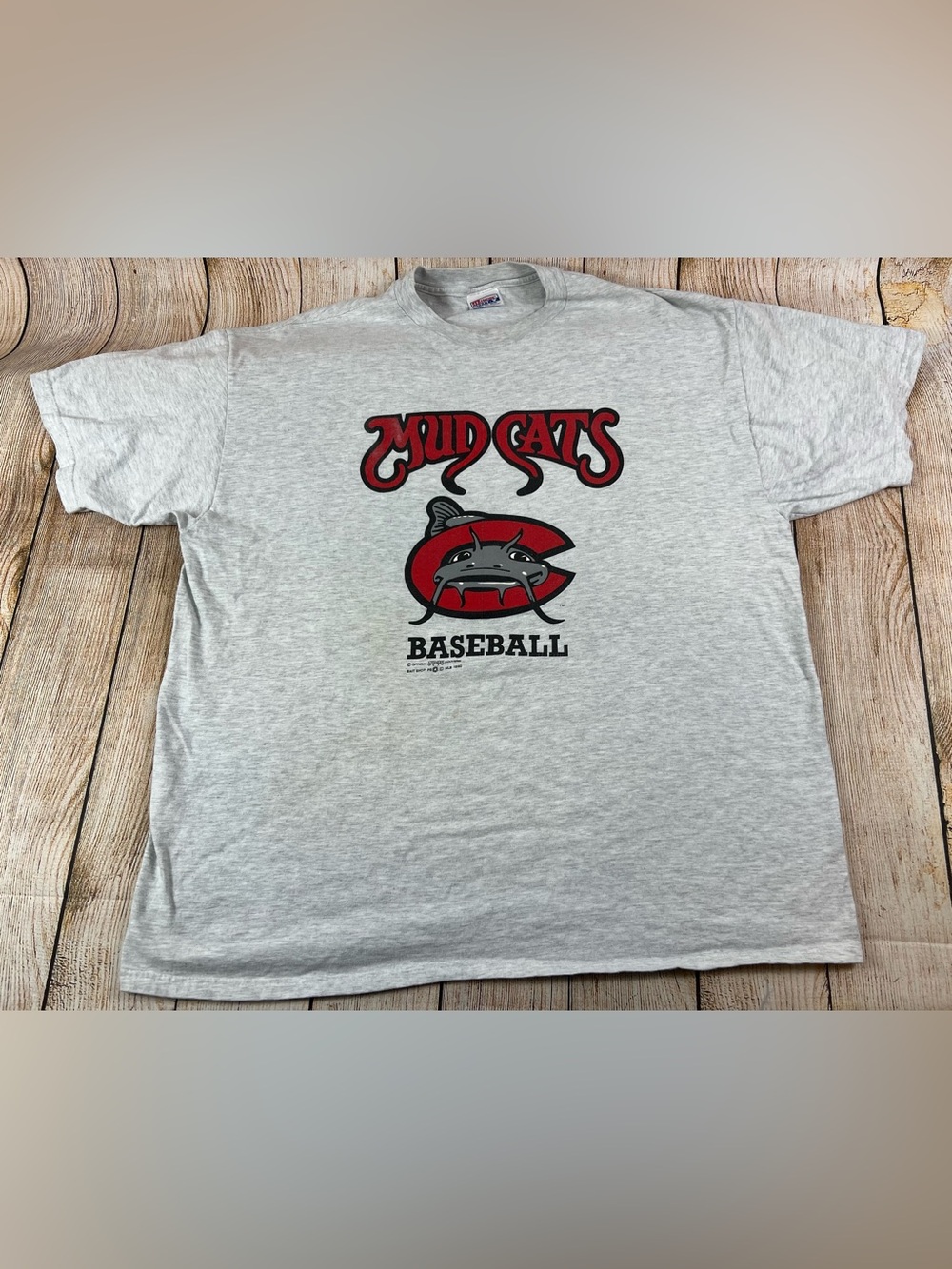 Vintage 90s Carolina Mud Cats Baseball Graphic T Shirt Size 2XL